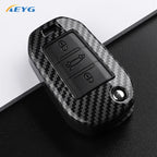 Carbon Fiber Car Key Case – Protective Keychain Cover for Peugeot and Citroen