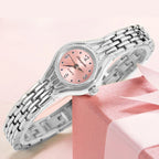 Gold Plated Quartz Bracelet Watch – Elegant Analog Timepiece for Women
