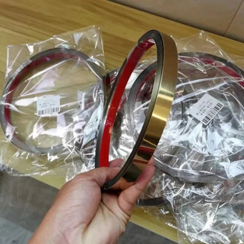 Stainless Steel Decorative Wall Strips – Titanium Mirror Finish for Home Decor