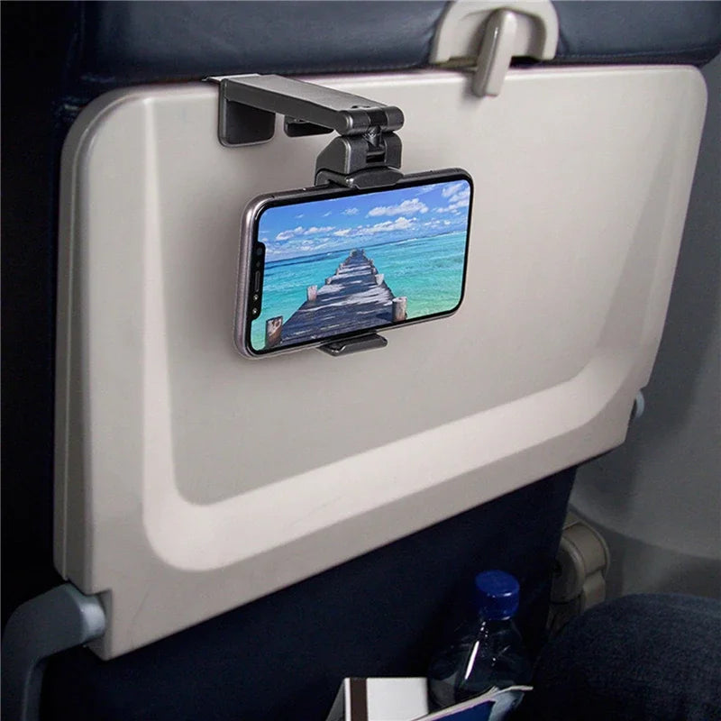 Airplane Phone Holder – Foldable Adjustable Travel Stand for Flight Seats