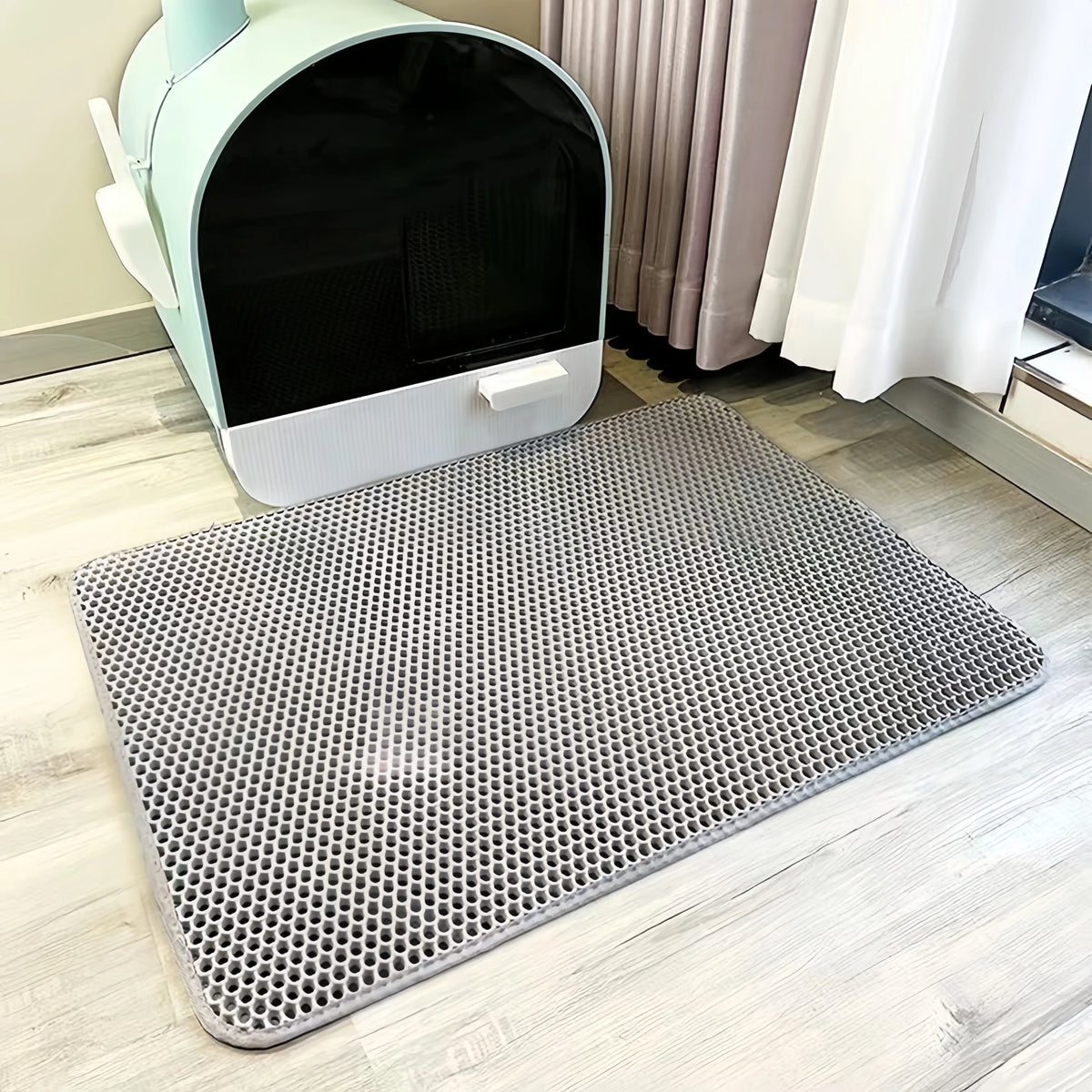 Large Waterproof EVA Cat Litter Mat – Double Layer Tray for Pet Hygiene