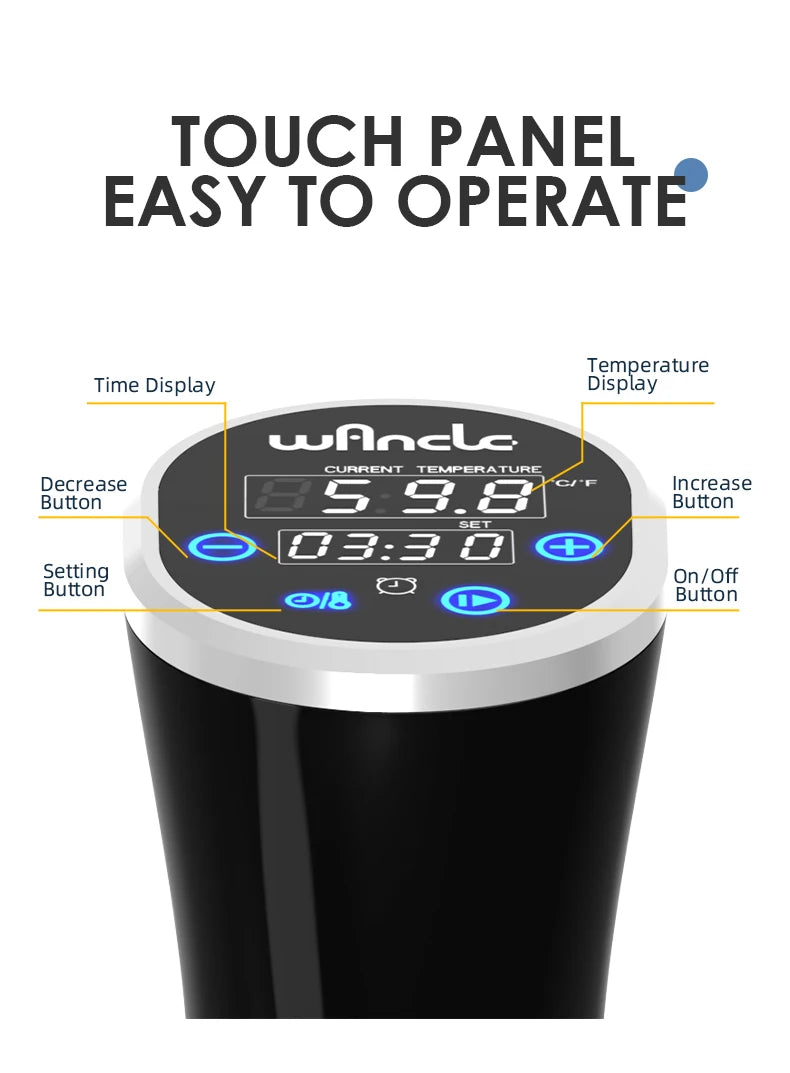 Sous Vide Immersion Cooker – 1100W Digital Waterproof Device for Precision Cooking