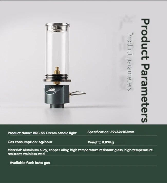 Windproof Gas Camping Lantern – Dreamlike Candlelight for Outdoor Lighting