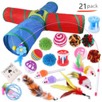 Interactive Cat Play Tunnel – Foldable Mouse and Fish Toy Set for Pets