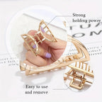 Gold Metal Heart Hair Claw Clips – Non Slip Geometric Barrettes for Daily Wear