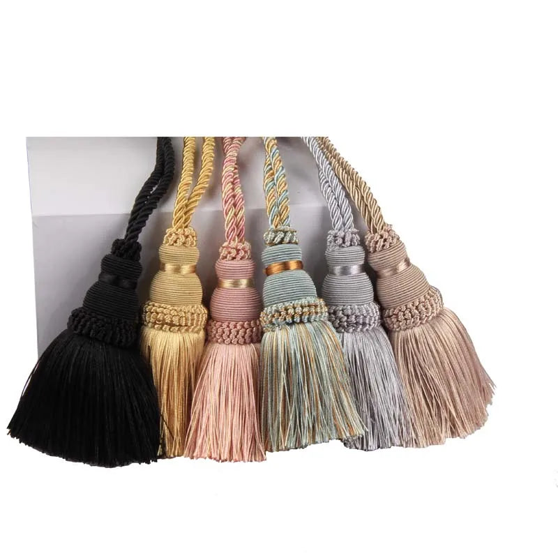 Decorative Curtain Tassel Tieback – Braided Rope Holder for Home Decor