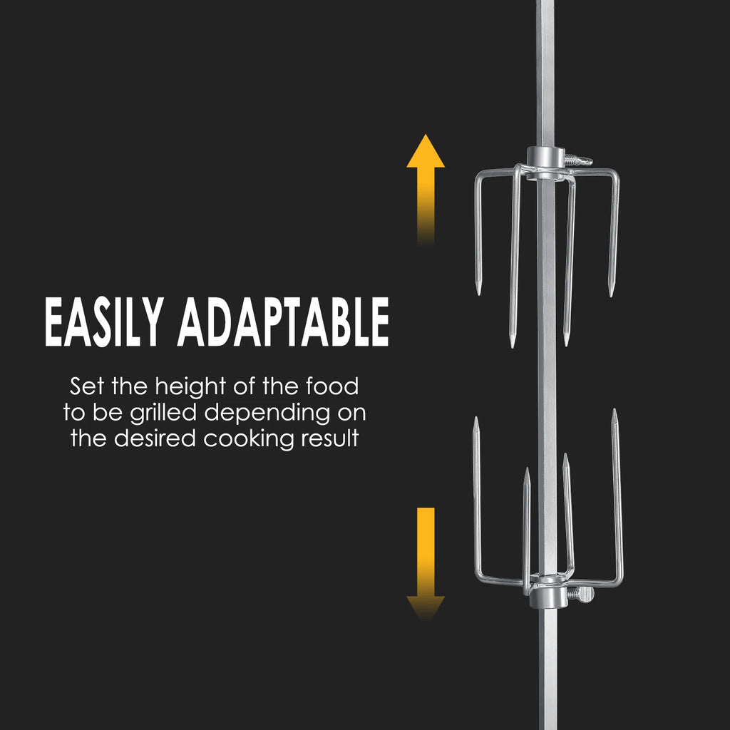 Universal Stainless Steel Rotisserie Kit – Electric BBQ Grill for Outdoor