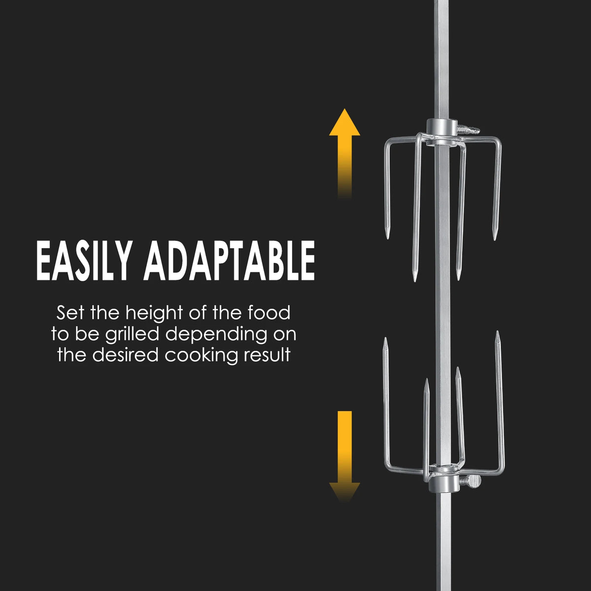 Universal Stainless Steel Rotisserie Kit – Electric BBQ Grill for Outdoor