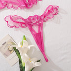 Floral Embroidered Mesh Lingerie Set – Sexy See-Through Bra and Panty for Women