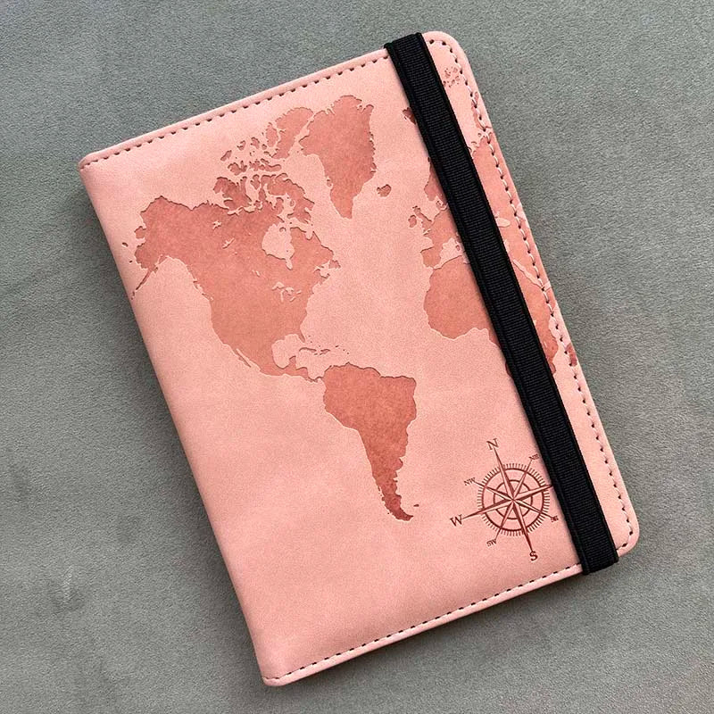 Personalized Passport Cover – RFID Blocking World Map Design for Travel
