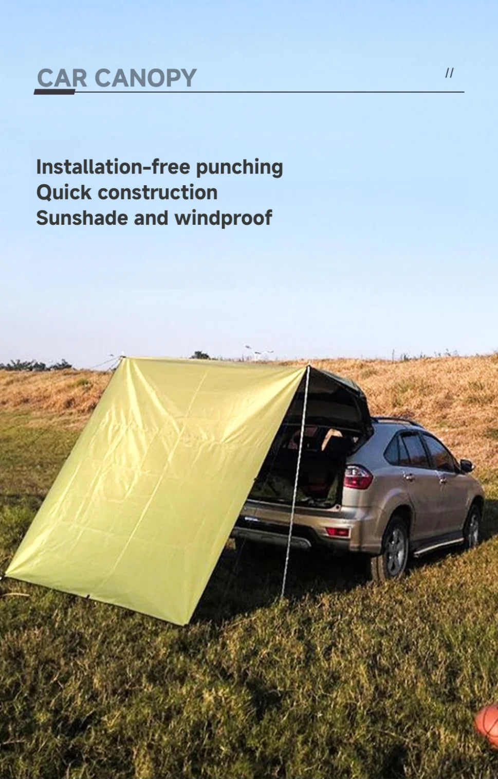 Portable Car Awning Tarp – Lightweight Vehicle Shelter for Camping