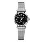 Silver Mesh Quartz Watch – Small Dial Stainless Steel for Women