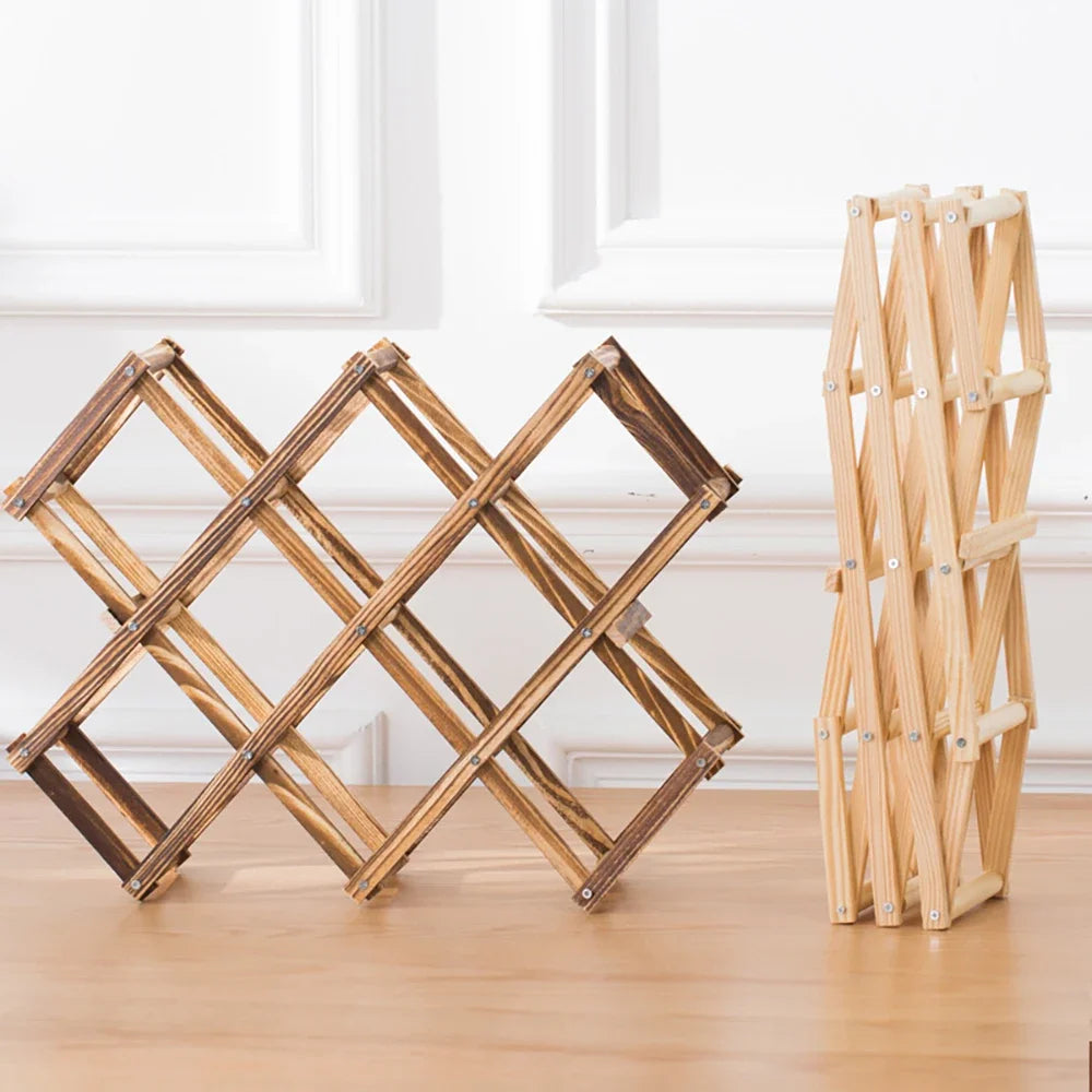 Wooden Stackable Wine Racks – Modular Storage Shelves for Home Bar Decor