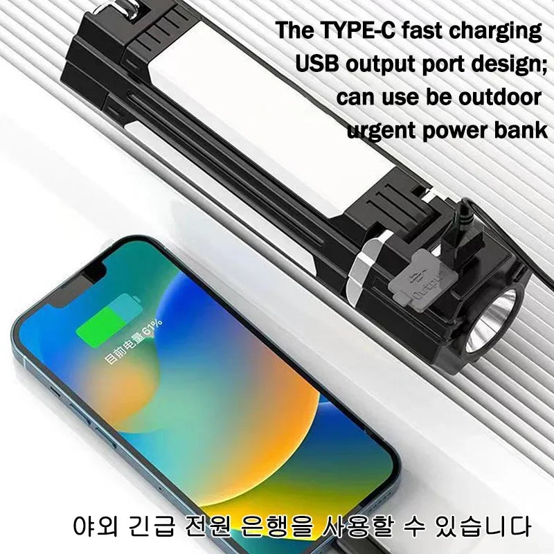 Rechargeable LED Camping Lantern – Foldable Work Light for Outdoor Emergency