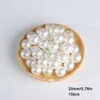 Beige ABS Imitation Pearl Beads – 3-20mm Round Spacer for Jewelry DIY Crafting