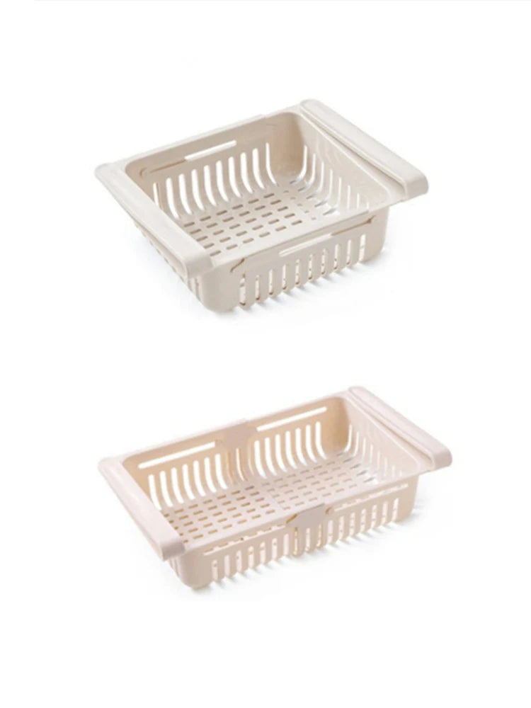 Retractable Refrigerator Storage Basket – Adjustable Kitchen Drawer for Organization