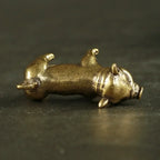 Pure Brass Pig Figurine – 3.3cm Chinese Zodiac Statue for Home Decor