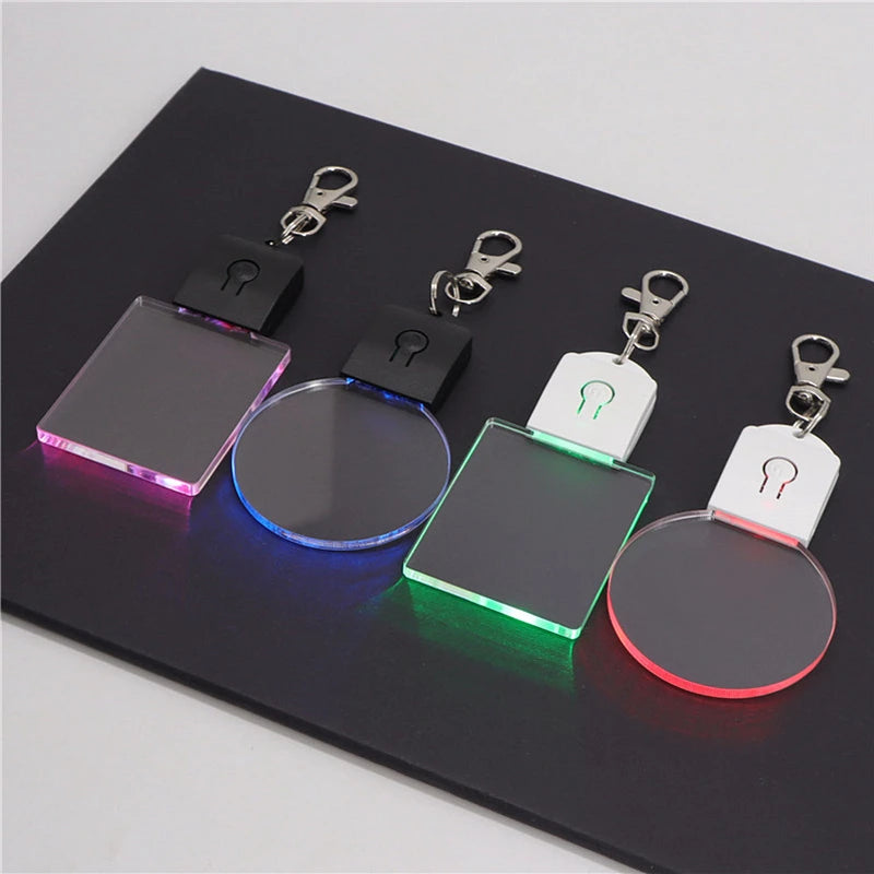 Acrylic LED Keychain – RGB Light Up Key Pendant for DIY Wedding Decor Gifts