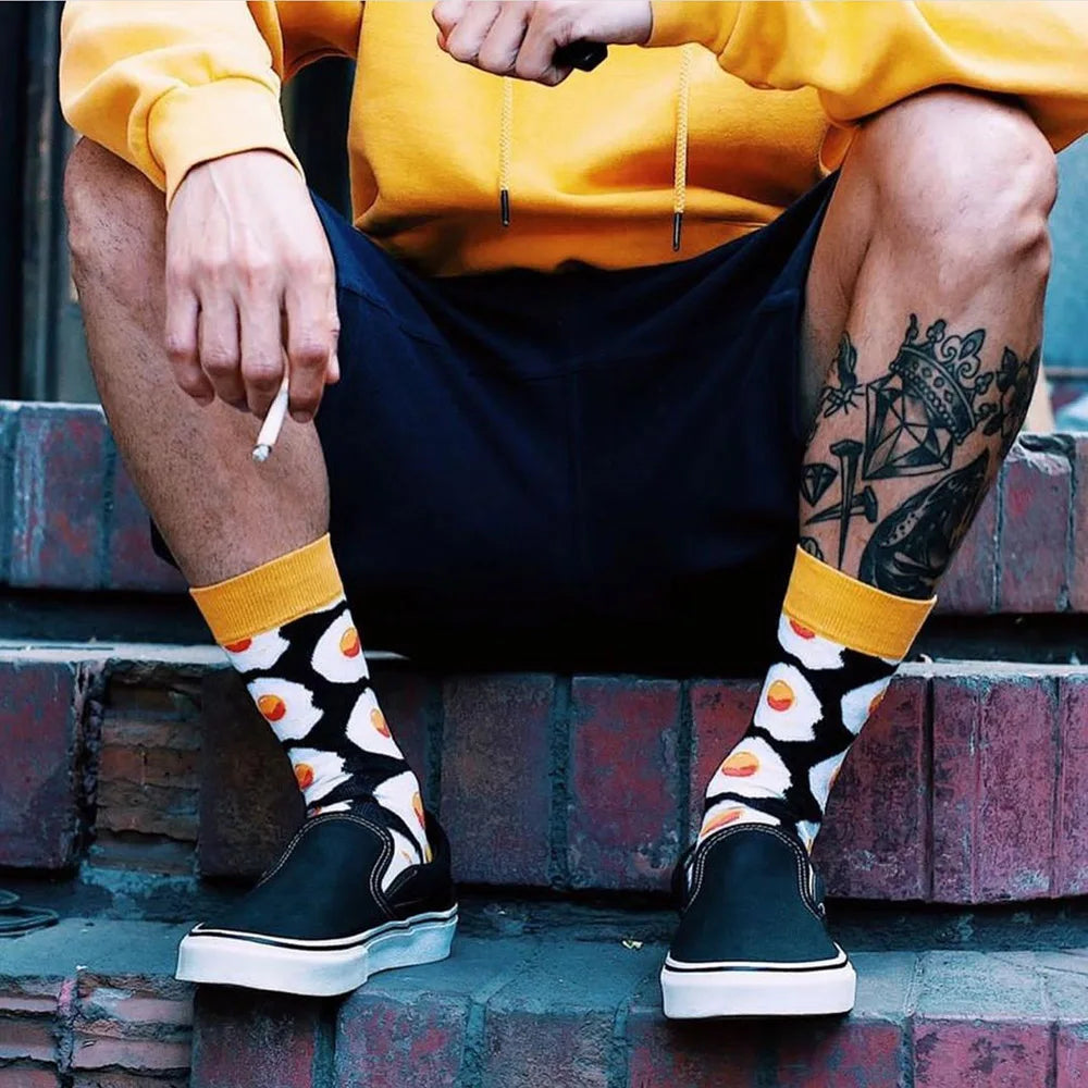 Cotton Novelty Crew Socks – Colorful Animal Print for Casual Halloween Wear
