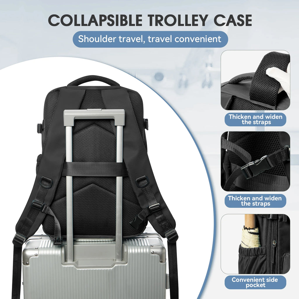 Expandable Travel Laptop Backpack – Large Capacity Business Bag for Men and Women