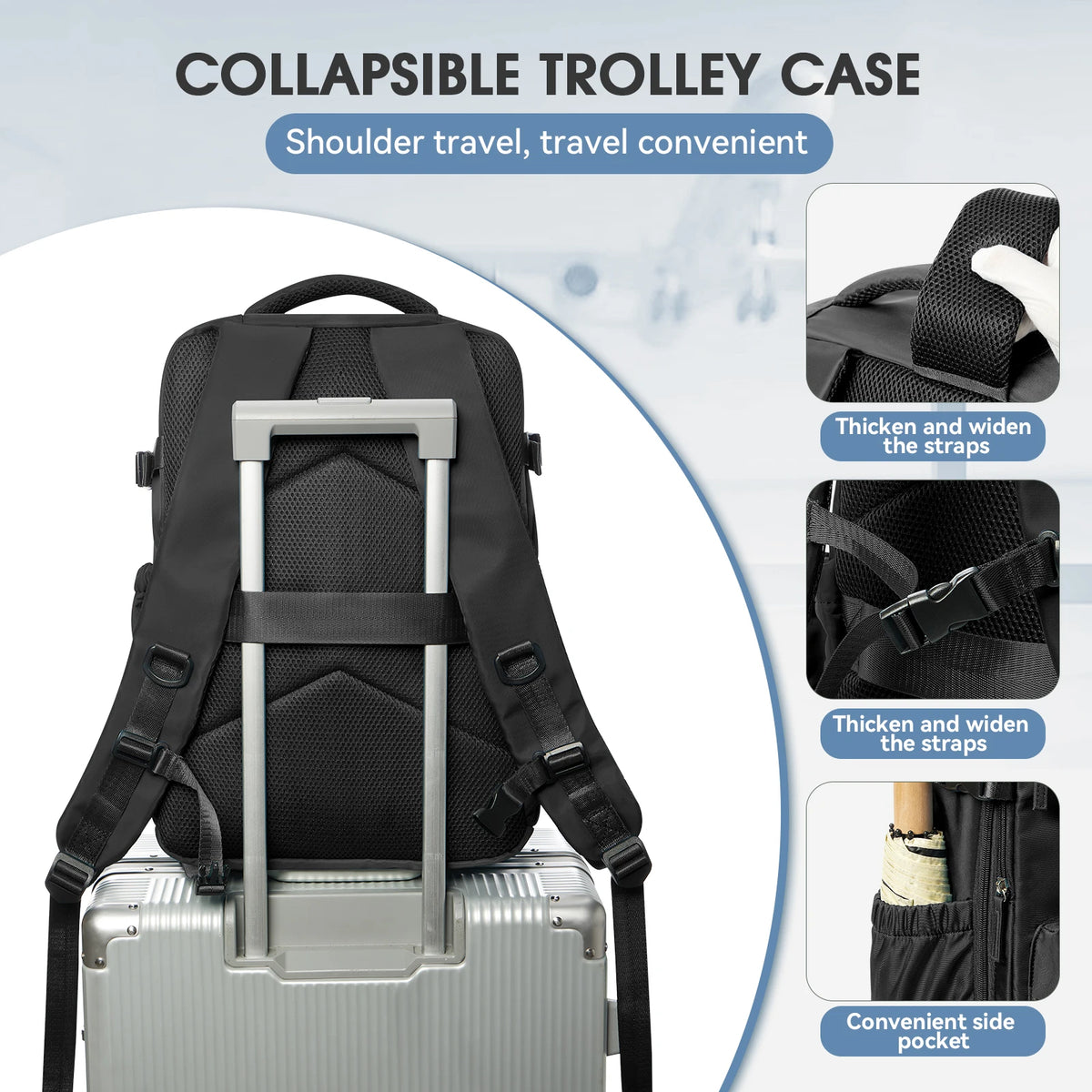 Expandable Travel Laptop Backpack – Large Capacity Business Bag for Men and Women