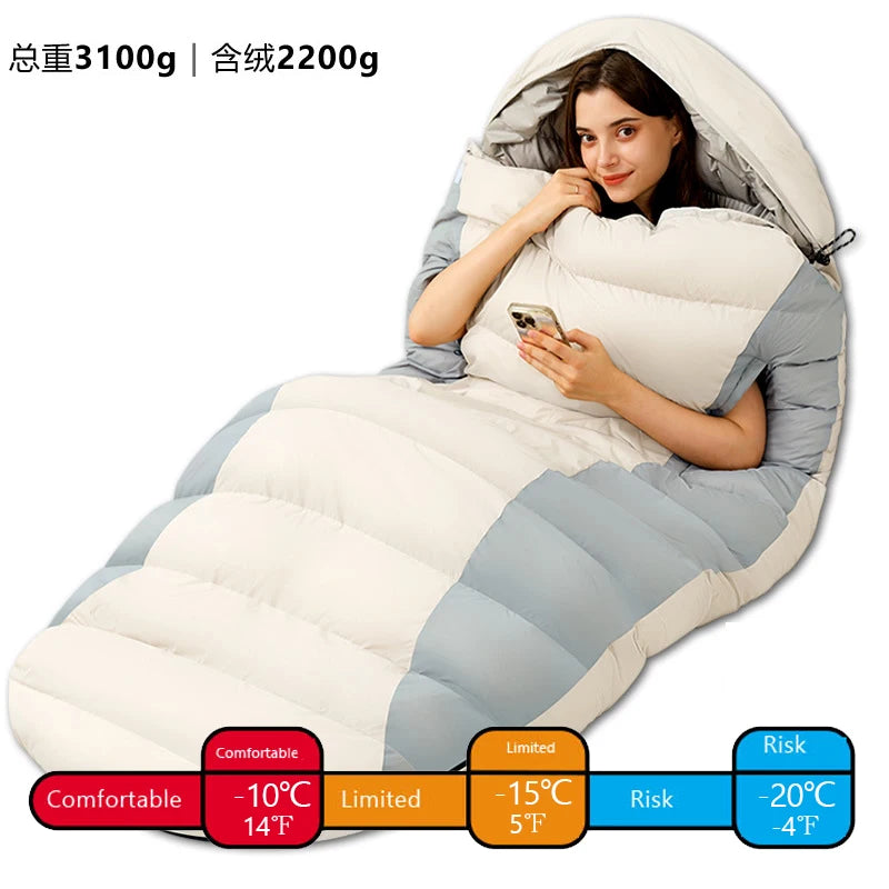 Stretchable Down Sleeping Bag – Ultralight Machine Washable for Camping