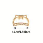 Gold Metal Heart Hair Claw Clips – Non Slip Geometric Barrettes for Daily Wear