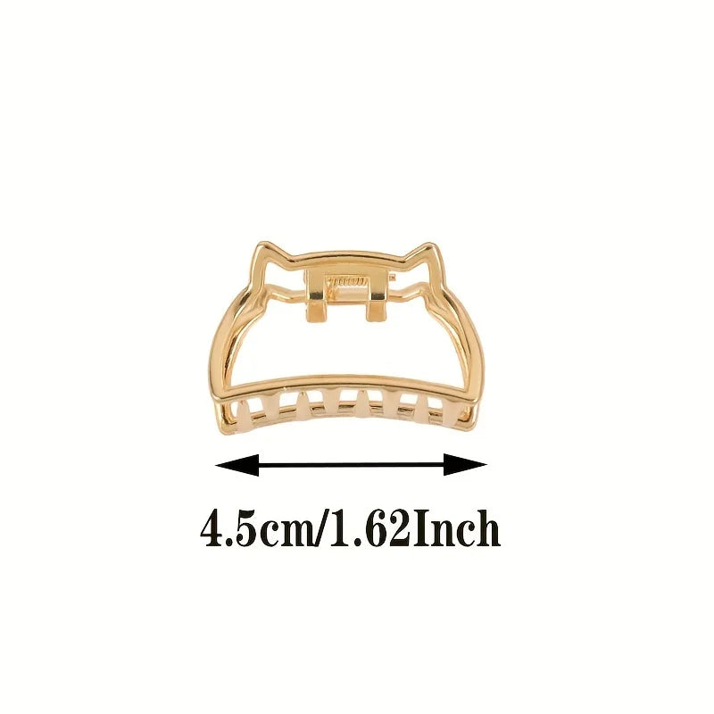 Gold Metal Heart Hair Claw Clips – Non Slip Geometric Barrettes for Daily Wear
