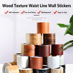 Self-Adhesive Wood Border Decal – Waterproof PVC Skirting for Home Decor