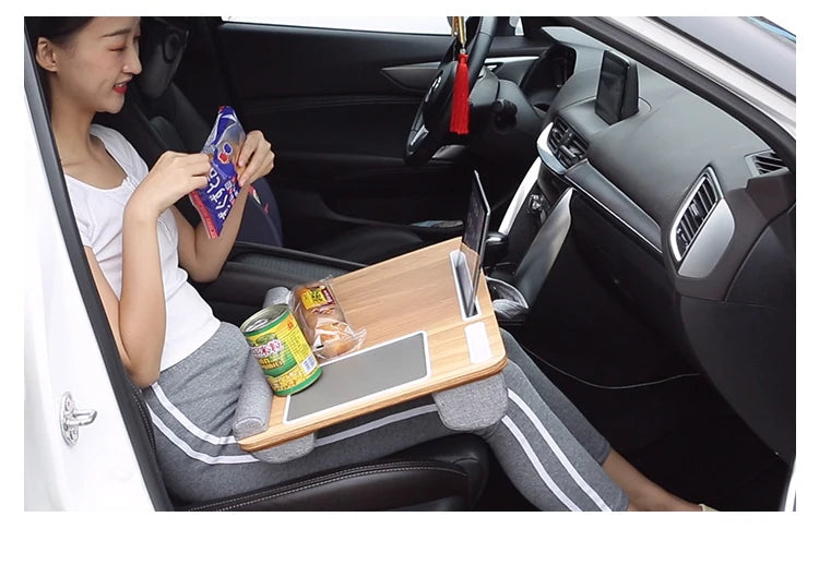 Portable Wooden Laptop Bed Desk – 15 Inch Lap Tray with Cushion for Study