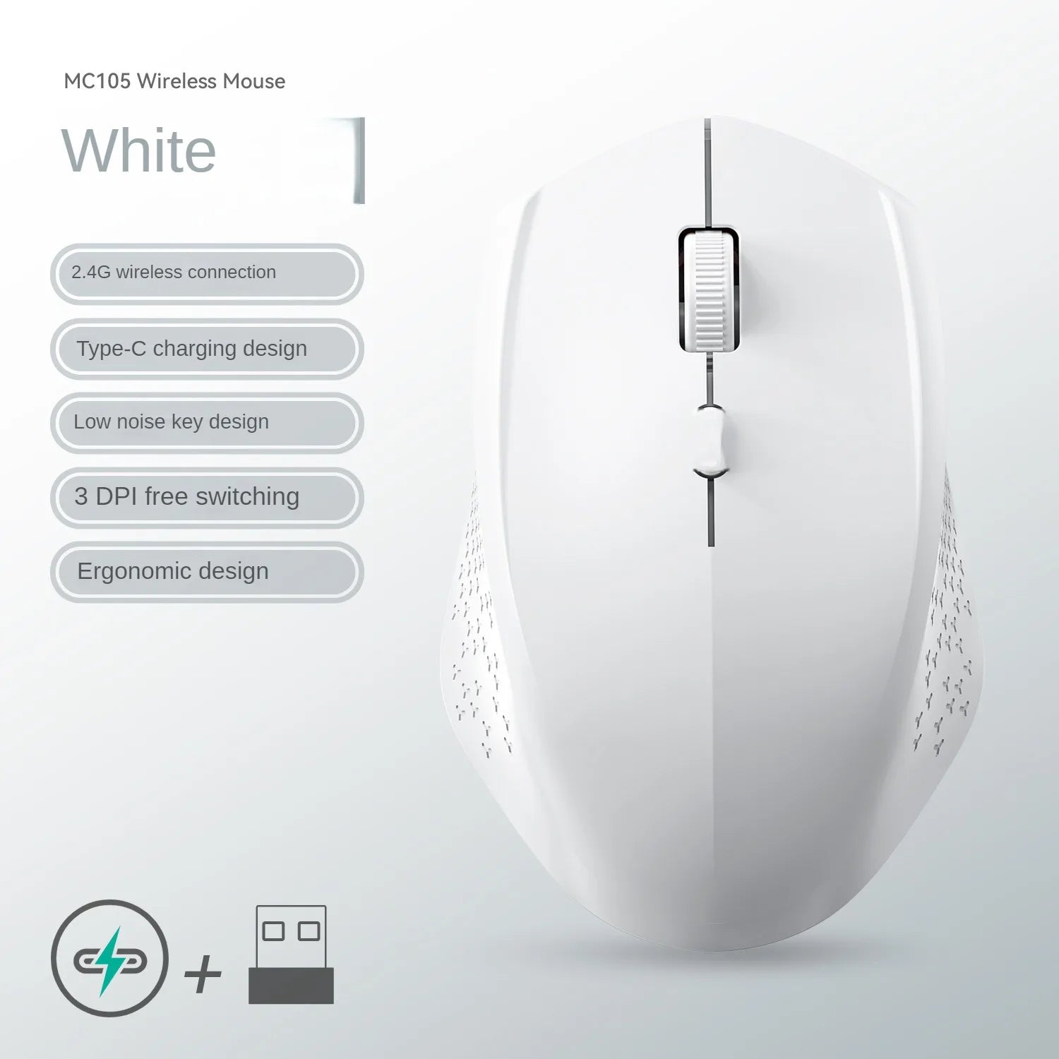 Wireless Dual-Mode Mouse – Silent Rechargeable Accessory for Laptop PC