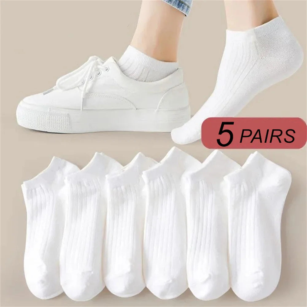 Cotton Ankle Socks – Invisible Sweat-Absorbent Socks for Women EU 36-42