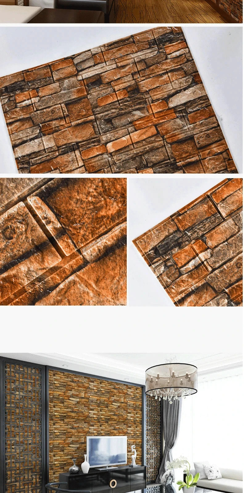3D Self-Adhesive Brick Wallpaper – Waterproof Peel and Stick for Home Decor