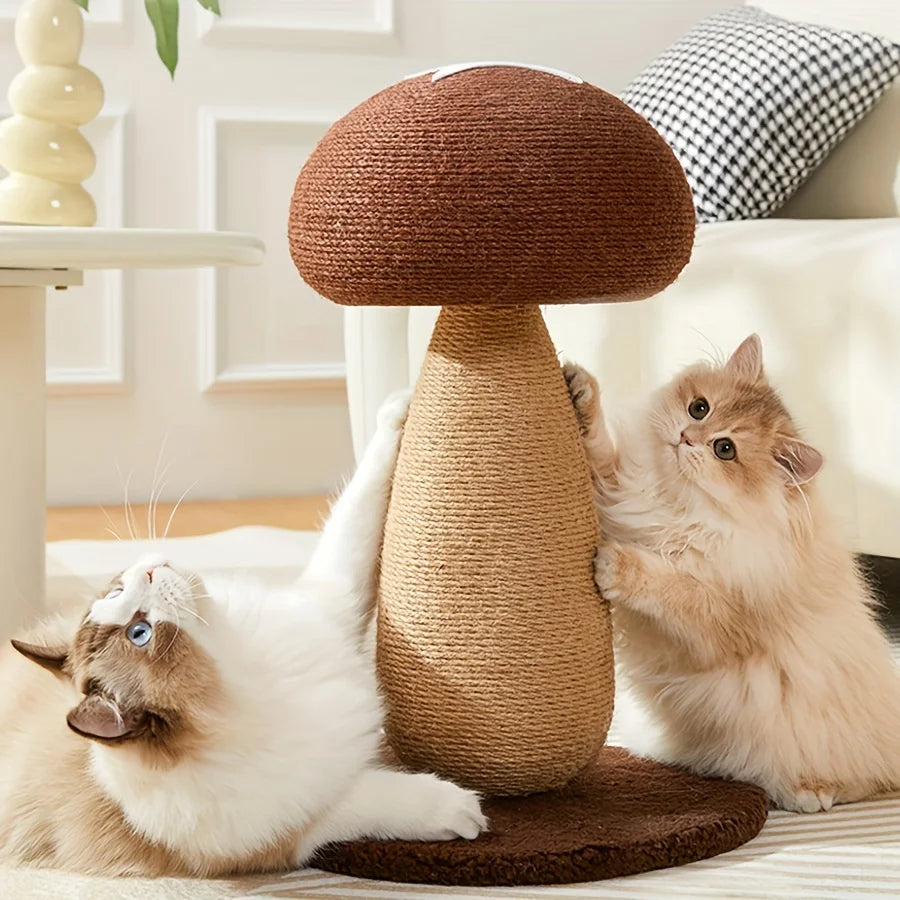 Mushroom Sisal Cat Scratcher – Durable Climbing Post for Indoor Play