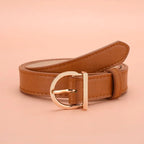 Genuine Leather Slim Belt – Adjustable Pin Buckle for Jeans and Casual Wear