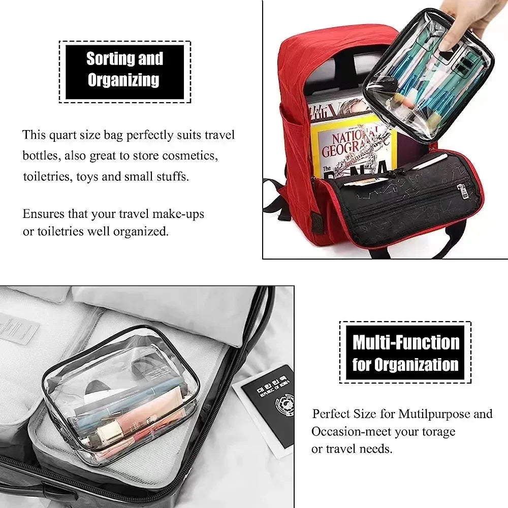 Transparent PVC Travel Toiletry Bag – Waterproof Cosmetic Organizer for Packing