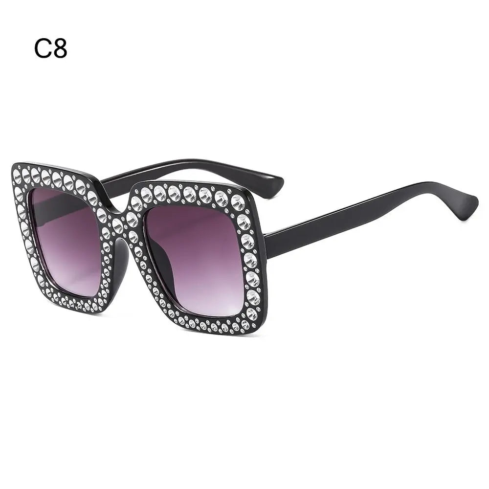 Rhinestone Square Sunglasses – UV400 Kids Eyewear for Outdoor Sun Protection