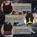 Men Compression Waist Trainer Vest – Slimming Sauna Shirt for Workout Fitness