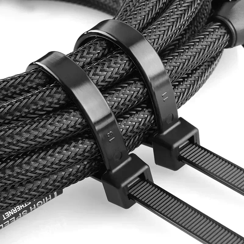 Nylon Cable Ties – Self-Locking Black Zip Ties for Home, Garden and DIY Projects