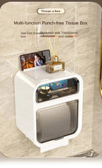 Wall Mounted Toilet Paper Holder – Double Layer Storage for Bathroom Organization
