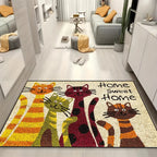 Cat Pattern Area Rug – Non-slip Washable Carpet for Home Living Room Decor
