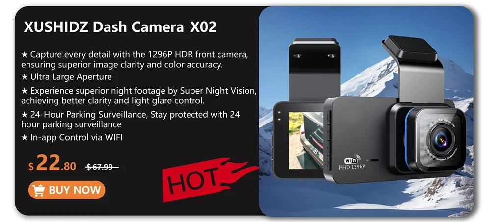 1080P HD Dash Camera – Night Vision DVR for Vehicle Safety Monitoring