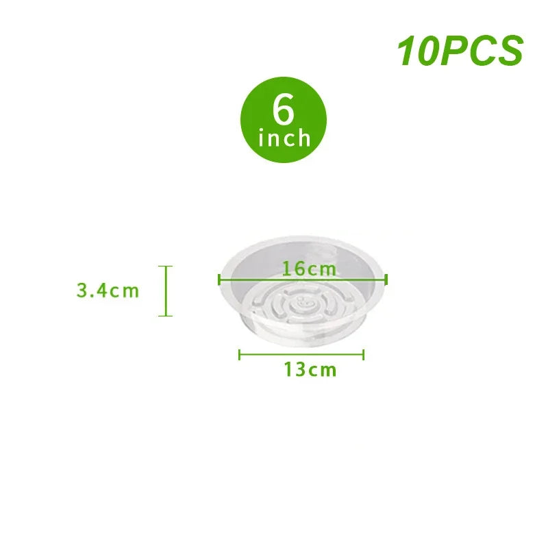 Clear Plastic Plant Drip Trays – Sturdy Round Saucers for Indoor Outdoor Pots