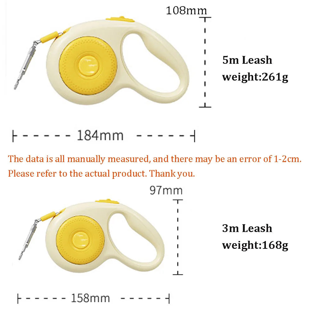 Retractable Dog Leash – Durable Nylon Lead for Small to Large Pets