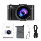 4K 64MP Compact Digital Camera – 18X Zoom for Travel Vlogging and Photography