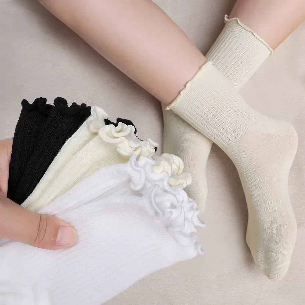 Ruffled Cotton Ankle Socks – Kawaii Lolita Accessories for Women