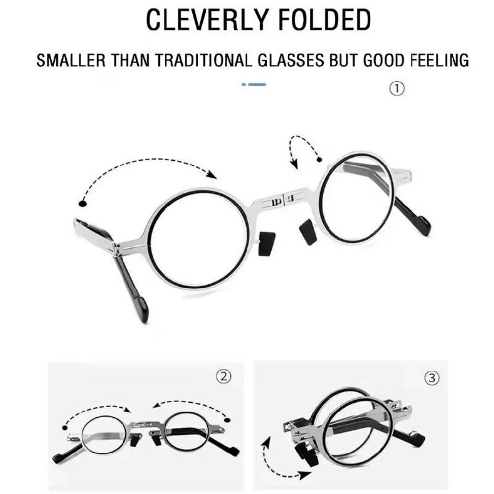 Folding Metal Reading Glasses – Anti-Blue Light Eyewear for Men and Women