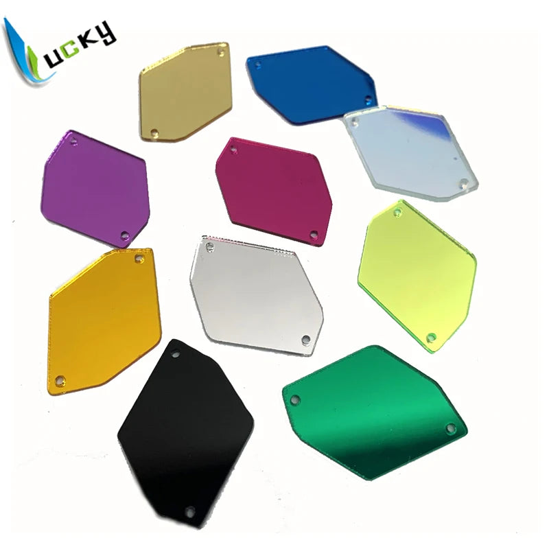 Acrylic Mirror Flat Back Beads – Sew-On Rhinestones for Clothing Embellishment
