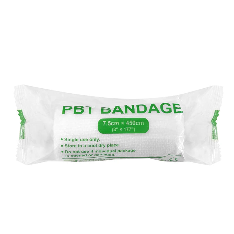 PBT Elastic Bandages – Absorbent Cotton Core for First Aid Wound Dressing