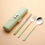 Stainless Steel Cutlery Set – Portable Flatware for Camping and Picnics